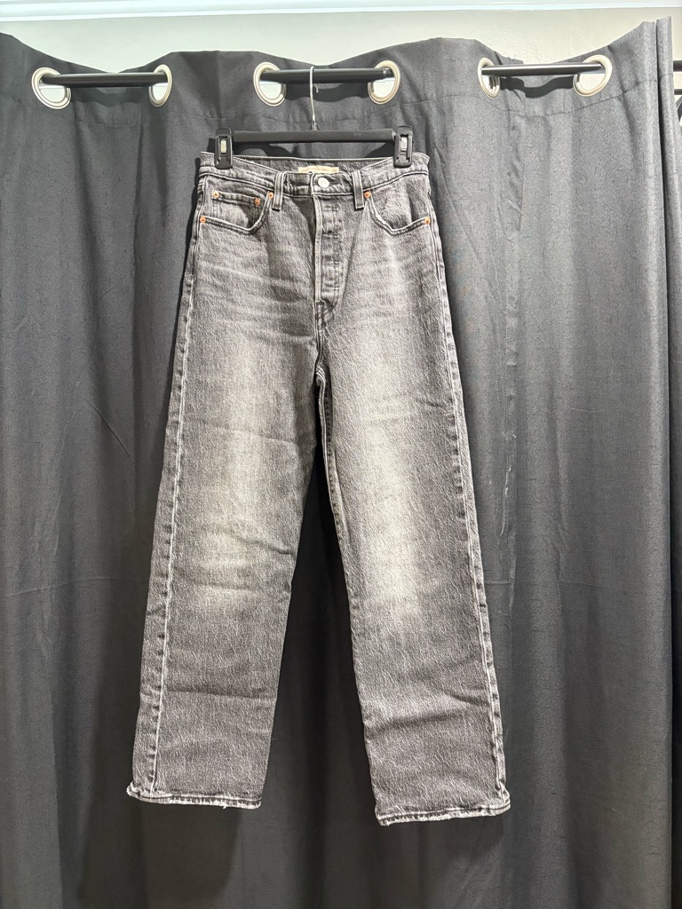 Levi’s Ribcage Straight Ankle Black/Grey Washed Jeans